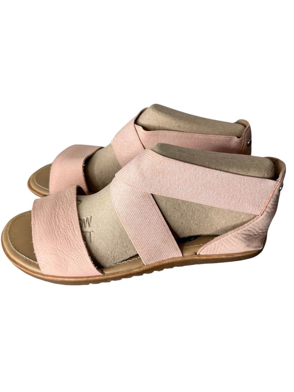 SOREL Ella Leather Sandals Tonic Melon Pale Pink Strappy Boho Size 9